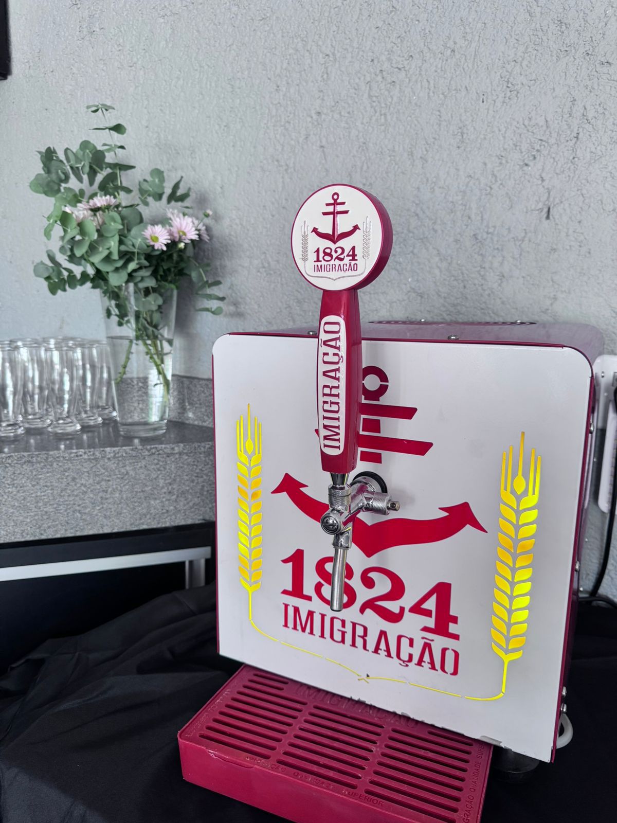 Chopeira montada para o evento